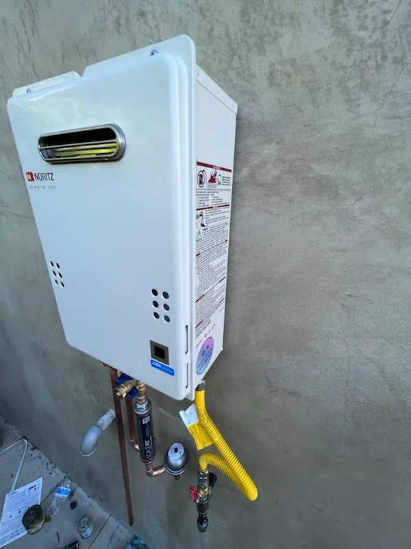 Tankless water heater installation for Schenck homes